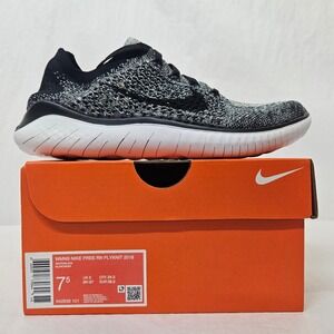 Nike Free RN Flyknit 2018 Running Shoes 942839-101 White Black Women's Size 7.5